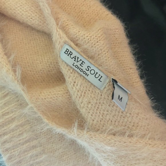 Brave Soul London sleeveless textured peachy pink crop tank top size medium - Picture 3 of 10